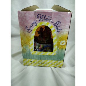 spring water globe plays "easter parade" music box still works